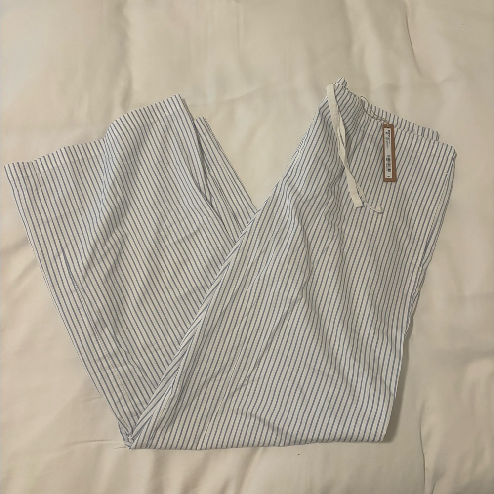 SKIMS White and Blue Wide Leg Pant